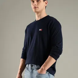 Tommy Hilfiger Men Solid Round Neck Cotton T-shirt image 4