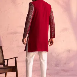 JBN Creation Embroidered Mandarin Collared Sherwani image 2