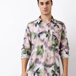 SPYKAR Men Slim Fit Spread Collar Abstract Printed Casual Shirt-picture-21