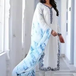 KALINI Women Embroidered Viscose Rayon Kurta Sets With Dupatta image 4