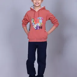 Come In Kids Girls Graphic Printed Long Sleeve Hooded Cotton Sweatshirt-image-79