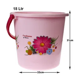 Kuber Industries Pink & Red Floral Plastic Bath Accessories Set image 4