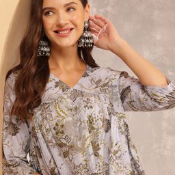 Anouk Rustic Women Floral Printed V-Neck Cotton Top-picture-44