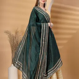 Moda Rapido Ethnic Motifs Embroidered Dupatta with Gotta Patti image 5