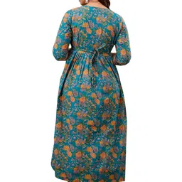 ANUOM Floral Print Maternity A-Line Midi Dress image 3
