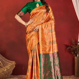 sareyavella Ethnic Motifs Zari Art Silk Handloom Kanjeevaram Saree-picture-26