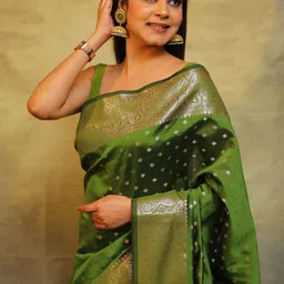 ZILVIRA Woven Design Printed Zari Kanjeevaram Saree image 2