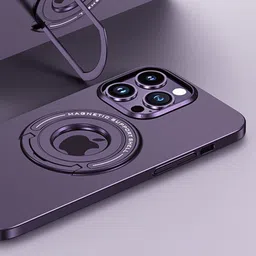 Luxury Kase Solid iPhone 16 Pro Max Metal Stand, Ring Holder Shell Back Case image 3