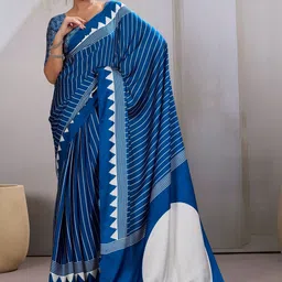 saretramall Phulkari Pure Crepe Leheriya Saree-image-8