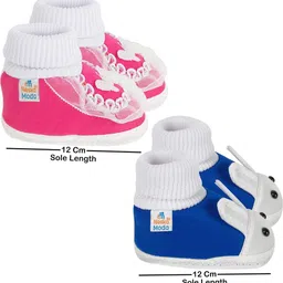 NESKA MODA 3 To 12 Month Cotton Booty 2 Pair Newborn Unisex Baby Skin Friendly Soft Rabbit Booties image 3