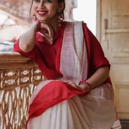 YAMUNE Woven Design Zari Pure Cotton Handloom Chanderi Saree image 4