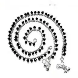 AamNa Enterprises Set Of 2 Silver-Plated Beaded Anklets-picture-40