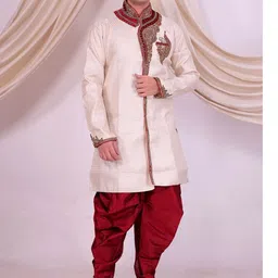 Desibutik Embroidered Mandarin Collar Sherwani image 4