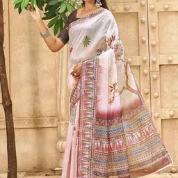 DIVASTRI Ethnic Motifs Embroidered Handloom Saree image 4