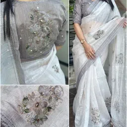Aadivk Floral Embroidered Saree image 1
