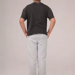 URBAN BUDS Boys Checked Stripes Double Cloth Jogger Cotton Trousers image 2