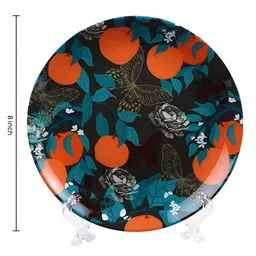 PENTADECO Black & Red Printed Ceramic Wall Plates image 5