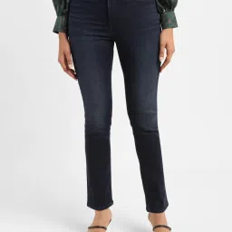 levi's Women's Redloop 724 Blue Straight Fit Mid Rise Jeans image 2