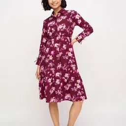 DressBerry Women Floral Print Shirt Knee Length Dress image 4