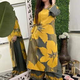 KRIFRA Women Floral Printed Regular Kurta with Palazzos-picture-34