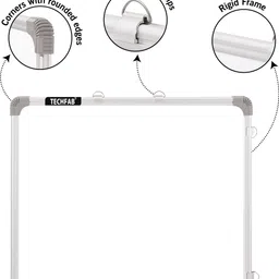 techfab Regular Regular Whiteboard 2X2 ft. One Side White Marker and Back Side Chalk Board Surface Whiteboards image 5