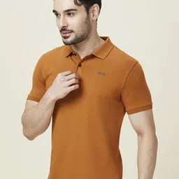 Being Human Men Solid Polo Collar Slim Fit T-shirt image 5