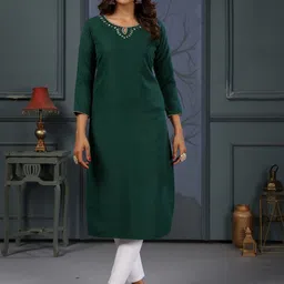 Artihc Floral Yoke Design Notch Neck Mirror Work Cotton Silk Straight Kurta With Leggings-picture-17