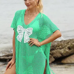 JC Mode Self-Designed V-Neck Swimwear Cover up Top-image-2