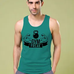 KIK33 Printed Cotton Scoop Neck Gym Vest-picture-30