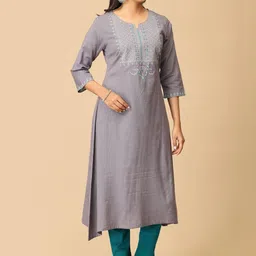 MAKEOVER FASHIONS Ethnic Motifs Embroidered Thread Work Thread Work Kurti image 3