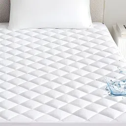 CRAZY WORLD White Quilted Polycotton Water Resistant Mattress Protector-image-47