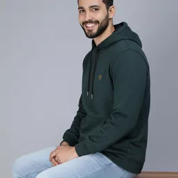 AAITHAN Men Long Sleeves Hooded Sweatshirt With Kangaroo Pocket image 4