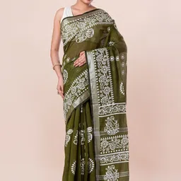 CXMAT Ethnic Motifs Handloom Block Print Saree-picture-28