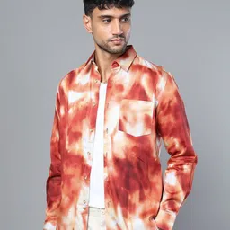 DON VINO India Slim Fit Tie and Dye Spread Collar Cotton Casual Shirt-picture-27