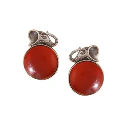 BLACKBOX Oxidised Artificial Stone Studded Earring image 3