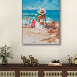 Myntra Elegant Homes Blue & White 1 Piece Canvas Other Wall Paintings-image-76