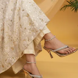 STARTOES Embellished Party High-Top Slim Heeled Mules-picture-46