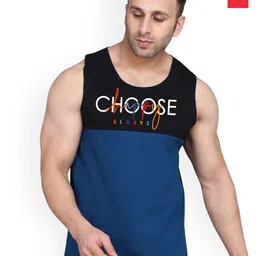 SLOWLORIS Men Pack Of 2 Printed Bio-Wash Combed Cotton Gym Vest-picture-14