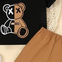 HELPOM Kids Pack Of 2 Printed Short Sleeves T-shirt With Shorts image 4