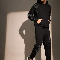 FUGAZEE Men Printed Cotton Relaxed Fit Tracksuit image 4