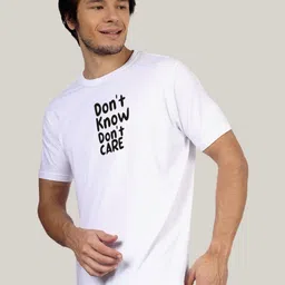 Greylongg Men Typography Printed Applique T-shirt image 3