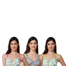 samvar Women Cotton Pink,Green,Yellow Padded Non-Wired Lingerie Bra Sport wear Gym Crop Tank Top-picture-13