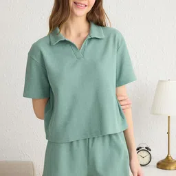 Trendyol Women Shirt Collar Night suit-image-63