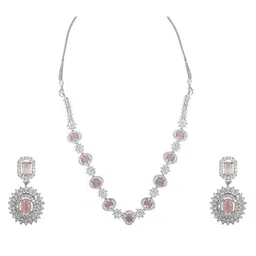 FANCY KF Silver-Plated American Diamond-Studded Jewellery Set image 3