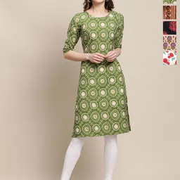 7Threads Women Pack Of 6 Ethnic Motifs Printed Daily Straight Kurtas-picture-34