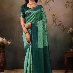 luchila Ethnic Motifs Woven Design Zari Pure Silk Patola Saree-picture-32