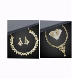 Women Click Set Of 2 Stone-Studded Jewellery Set-image-50