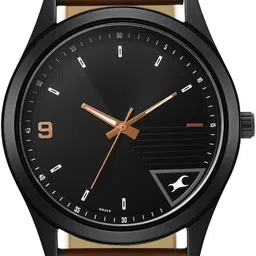 Fastrack Men Brass Dial & Leather Straps Analogue Watch 3317NL02 image 5