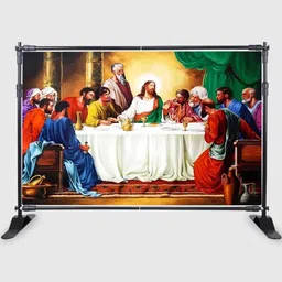 Backdropon White Passover Eve Last Supper of Jesus Holy Design Backdrop Festive Decor image 4