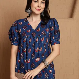 Sangria Printed Pure Cotton Top With Trouser Co-Ords image 2